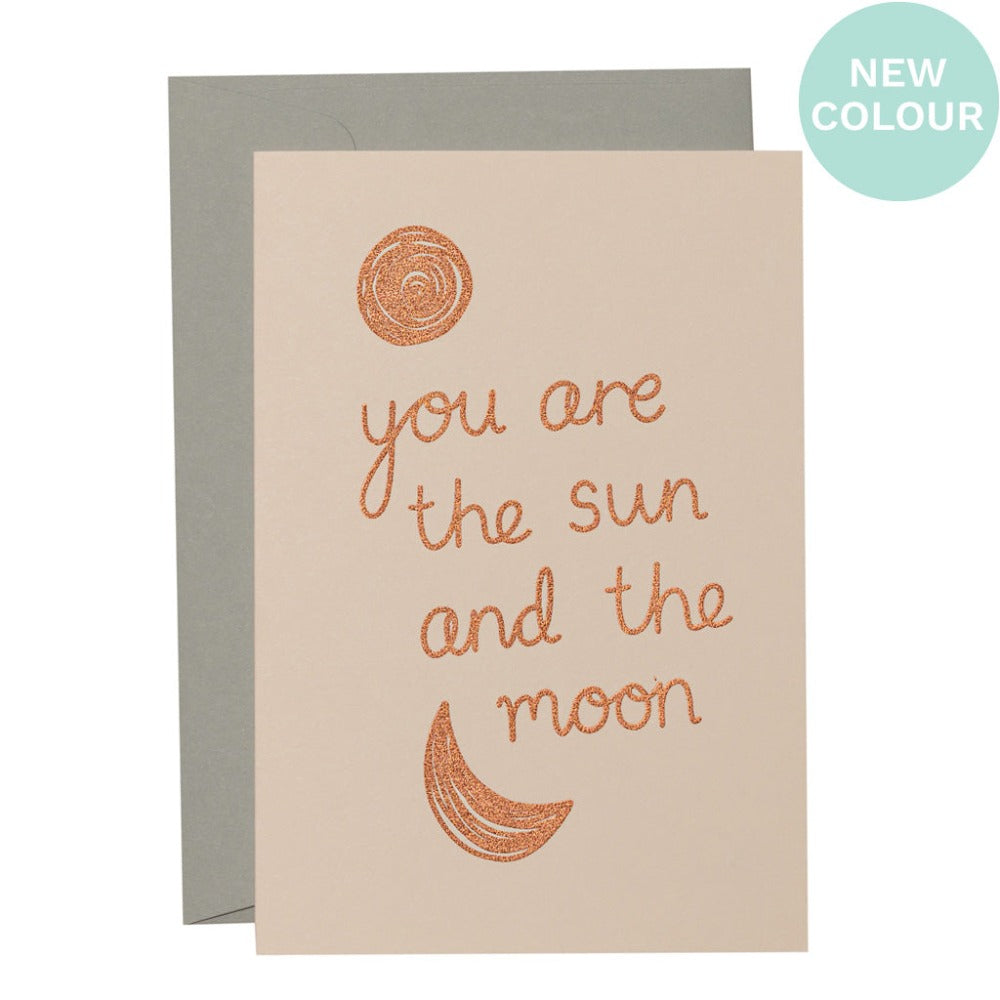 CARD SUN AND MOON COPPER ON BLUSH A Quirk of Fate