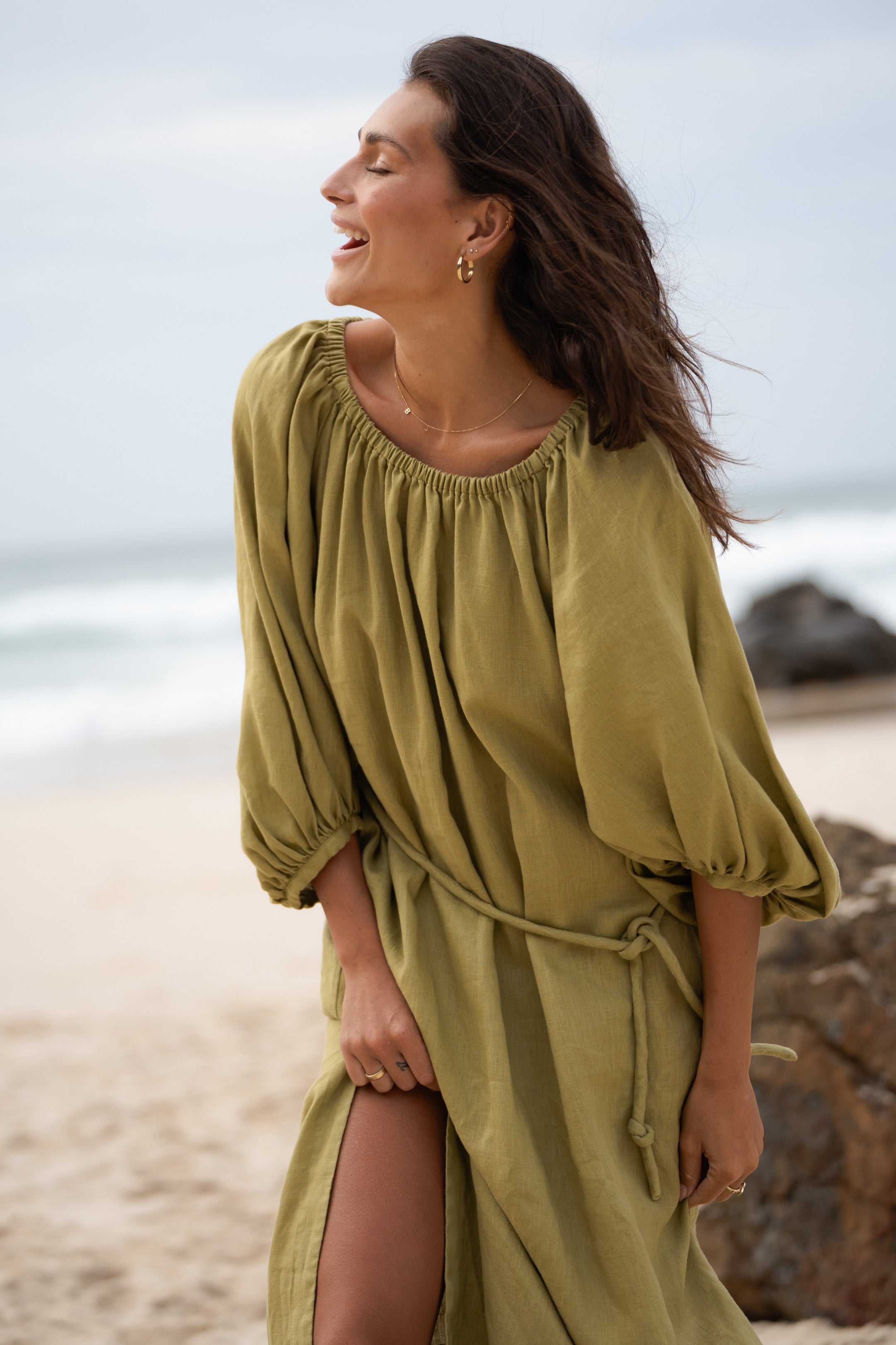 knee length dresses for ladies Joolee Designs 100% Linen Silk Screen Design Olive Green Dress S knee length dresses for ladies Joolee Designs 100% Linen Silk Screen Design Olive Green Dress S