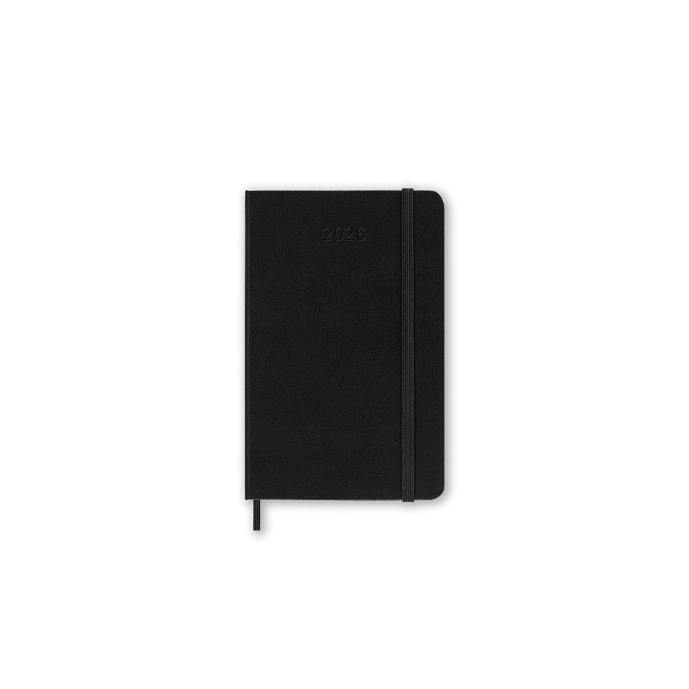 Black notebook on a white background