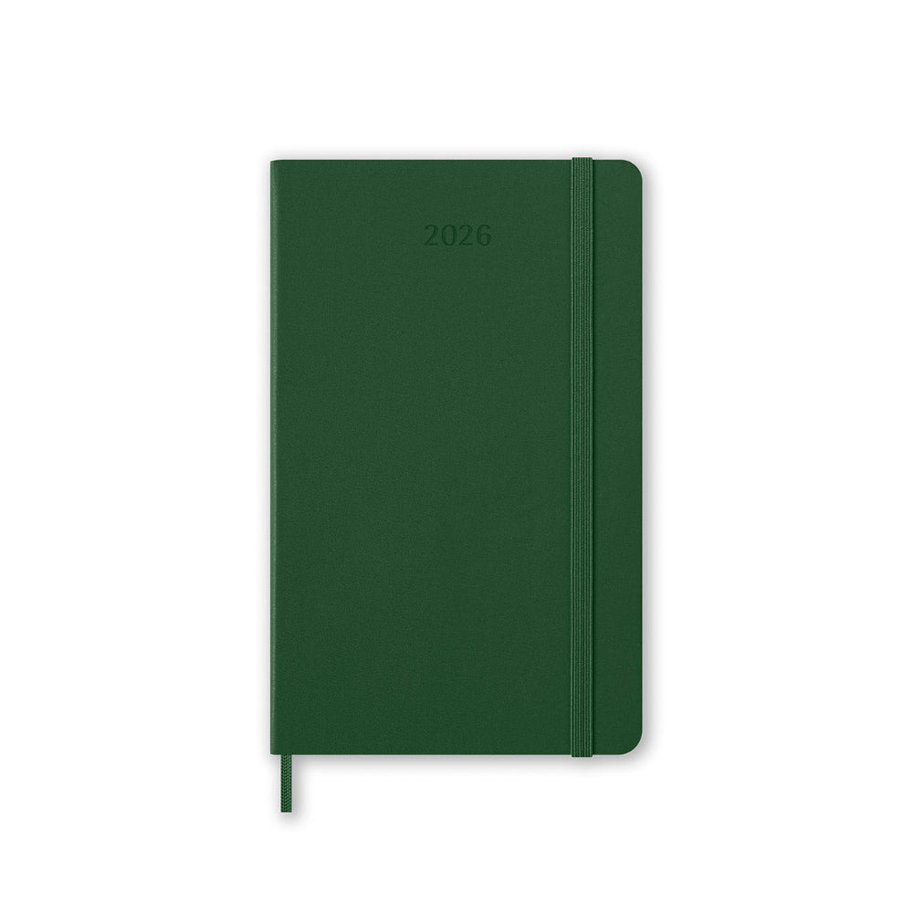 Green notebook with '2026' printed on the cover against a white background