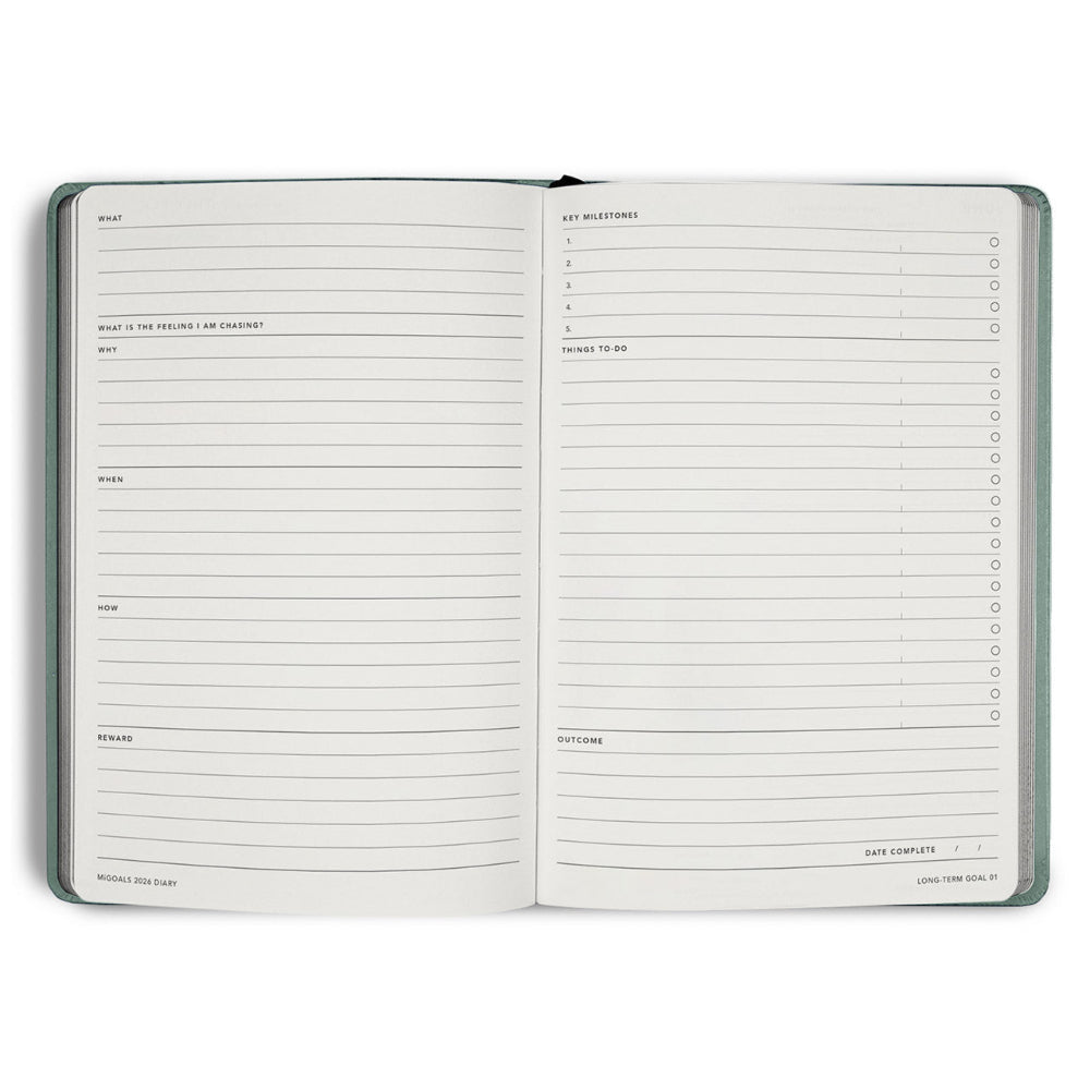 Open planner with daily schedule and to-do list on white background