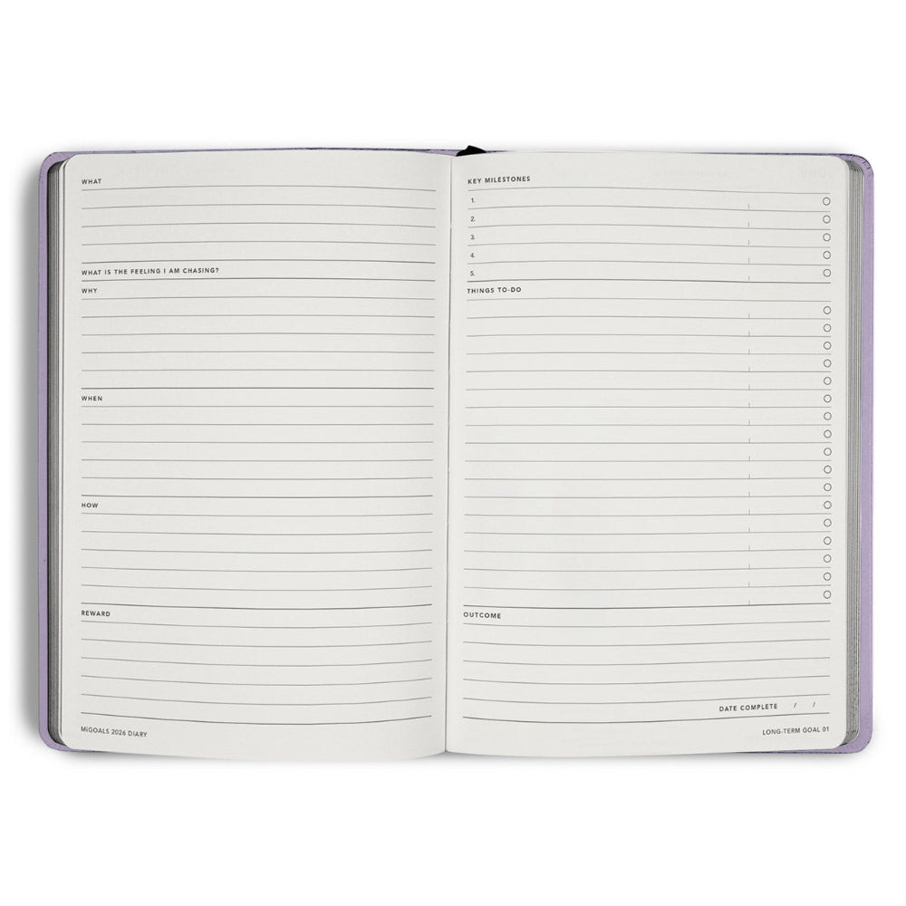 Open planner with daily schedule and to-do list on white background